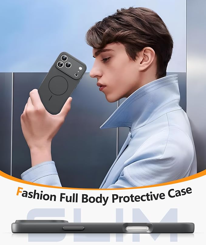 FNTCASE for iPhone 17 Pro Max Case, Fit for Magsafe, Screen Protector | Full Camera Protection, Integrated Silicone, 14FT Military Grade Drop Proof, Shockproof Protective Phone Cover, Full Gray - Image 8