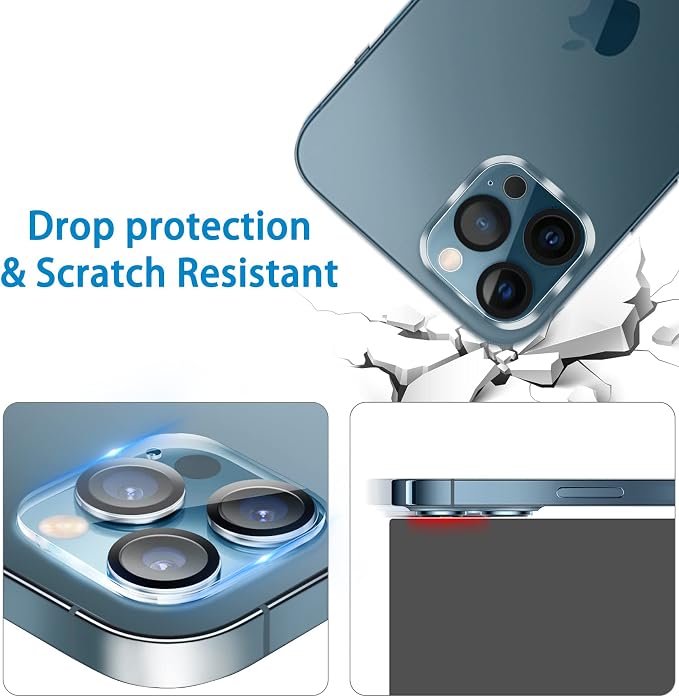 Dengduoduo 3 Pack Tempered Glass Camera Lens Protector for iPhone 12 Pro 6.1", Ultra HD, 9H Hardness, Anti-Scratch, Case Friendly, Easy to Install [No Affect on Night Shots] - Image 4