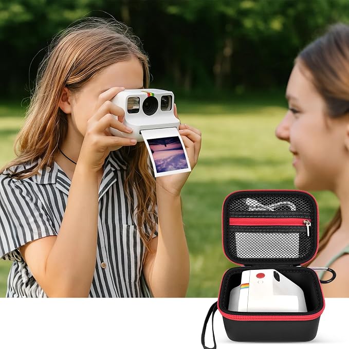 ANKHOH Case for Polaroid Go Gen 2/3, for Polaroid Go 9035/9071/9070 | PU shell with padded interior and removable wrist strap stores film, photos and cables, Case Only - Image 6