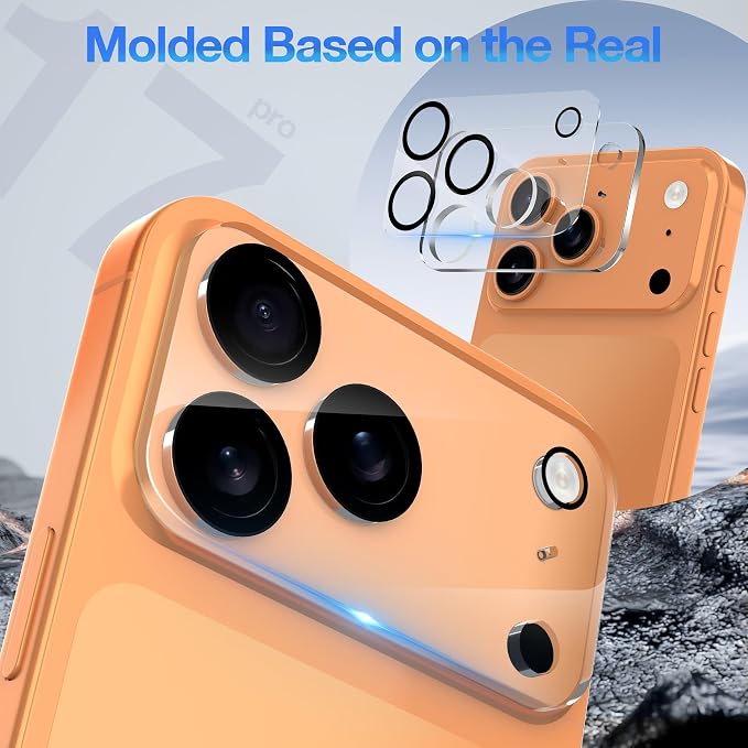 WHPXJY 2025 New Upgrade for 3 pack iPhone 17 Pro Camera Lens Protector-Tempered Glass Cover, 9H+ Shatterproof/Anti-scratch/Maintains Original Clarity/Easy to Install - Image 5