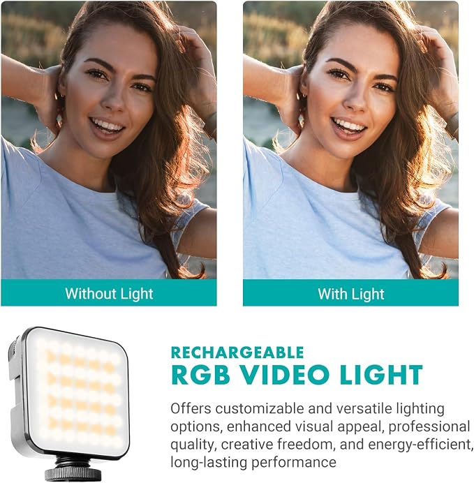Movo iVlogger-PRO Vlogging Kit for iPhone/Android - YouTube Starter Kit for Content Creators - Accessories: Phone Tripod, Phone Mount, RGB Light and VXR10 Shotgun Mic - Image 4