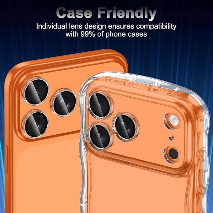 Meshine for iPhone 17 Pro/17 Pro Max Camera Lens Protector,Scratch Proof,Strong Adsorption,9H Hardness with Metal Ring Camera Cover,Ultra Thin Case Friendly, Accessories Lens Protector,Clear - Image 6