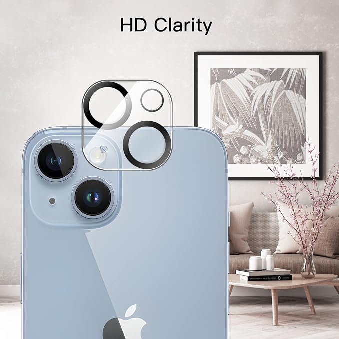 JETech Screen Protector for iPhone 14 Plus, 2+2 Pack | with Camera Lens Protector, 9H Tempered Glass, Full Coverage, HD Clear, Case-Friendly - Image 4