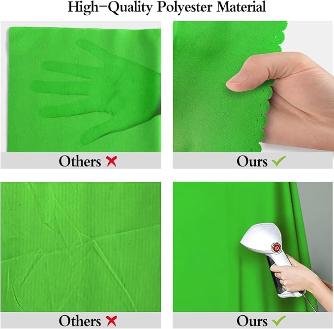 Green Screen Backdrop for Photoshoot, Fabric 10x10ft | Polyester Studio Photo Backgrounds, Non Reflective, Easy to Hang, for Portrait Photography, Live Streaming, Video Creation - Image 6