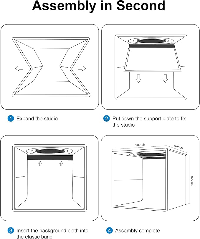 PULUZ Mini Photo Studio Light Box, Photo Shooting Tent kit, Portable Folding Photography Light Tent with CRI >95 104pcs LED Light & 6 Kinds Double-Sided Color Backgrounds for Small Size Products - Image 5