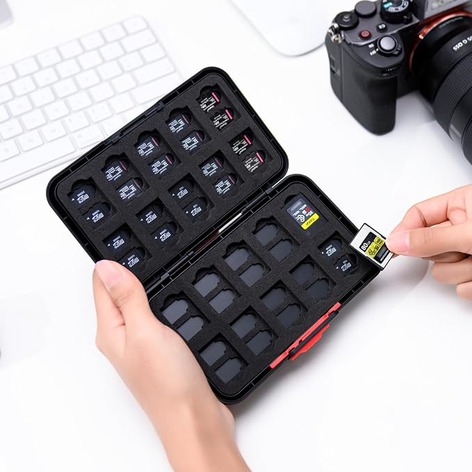 Pop Up Style CFexpress Type A Card Case,60 Slots Memory Card Holder for 20 CFexpress Type-A Cards & 40 MicroSD/MicroSDXC/MicroSDHC/MSD Cards, Portable TF CFA Memory Card Case(NOT Fits Large SD Cards) - Image 9
