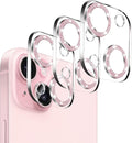 Dengduoduo 3 Pack Tempered Glass Camera Lens Protector for iPhone 15 6.1" & for iPhone 15 Plus 6.7", Bling Glitter, Ultra HD, 9H Hardness, Anti-Scratch, Case Friendly, Easy to Install by Dengduoduo