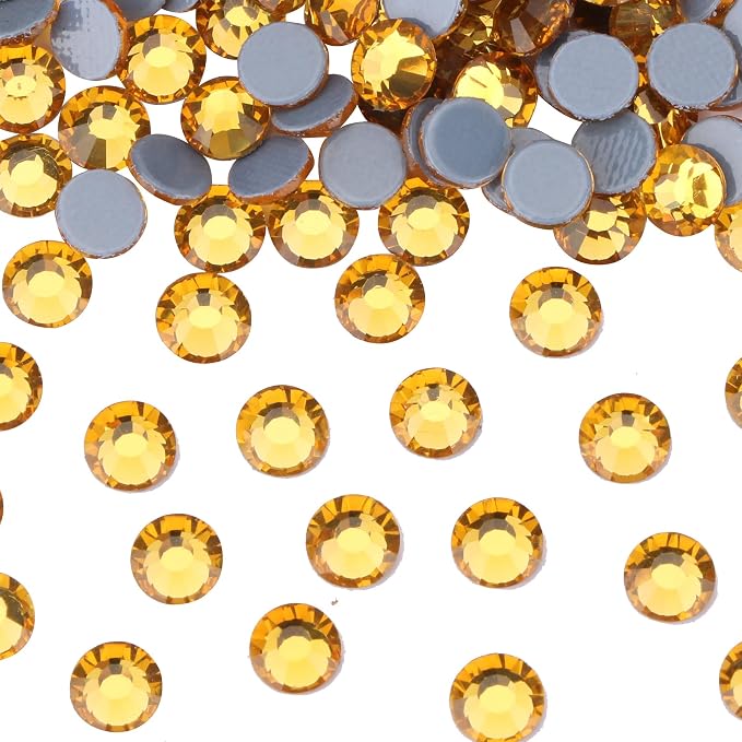 Jollin Hotfix Rhinestones Flatback Crystal Gems 2.8mm SS10, Topaz | 2880pcs Hot Fix Crystals Glass Rhinestones for Bedazzling, Crafting, Clothes, Shoes & Accessories DIY Decoration - Image 2