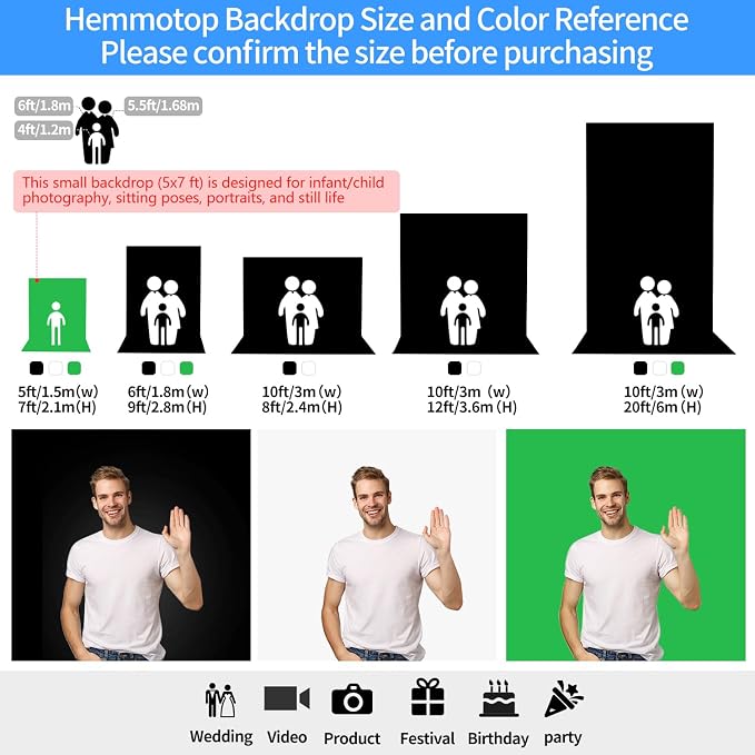 HEMMOTOP Photo Backdrop Curtains, 5x7 ft White Backdrop for Photoshoot, White Photography Seamless Backdrops Background for Easter, Birthday Party, Halloween, Photo, Projector Screen (Pack of 2) - Image 3