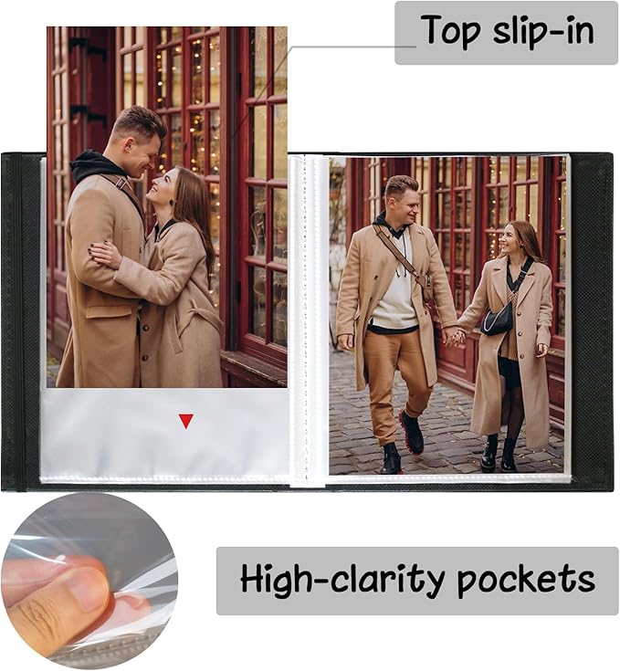 Small Photo Album 5x7 52 Pockets Leather Cover Picture Book Holds 5x7 Photos for Wedding, Baby, Family, Graduation - Image 5