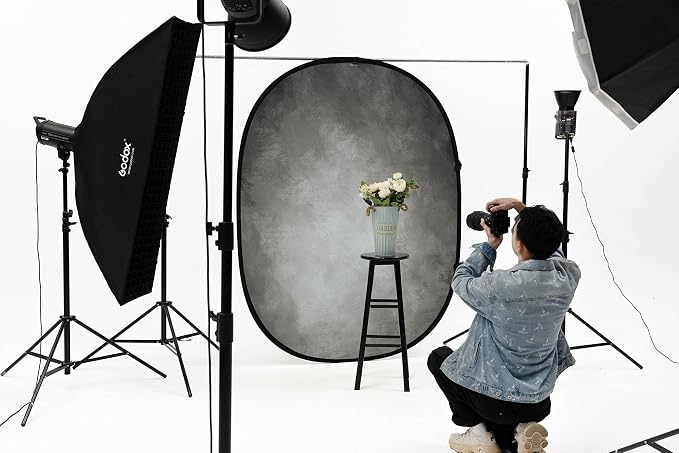 Kate Collapsible Backdrop Pop Up Photo Backdrops Grey Portable Background for Portrait Photography, for Video, for Live Stream, 5x6.5ft | Collapsible Backdorp 5'x6.5' Grey Pop Up Backdorps for Photography, YouTube Videos, and Live Streaming. - Image 5