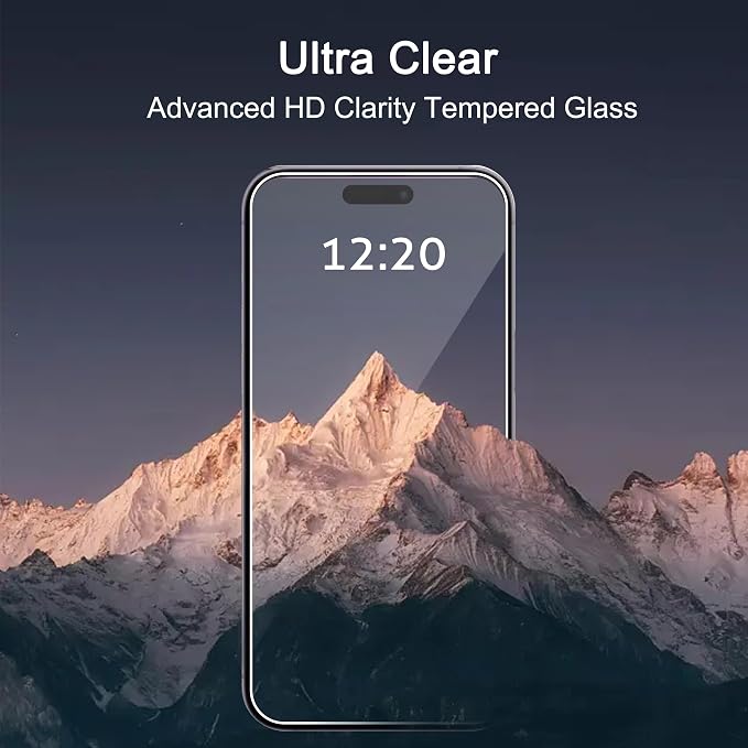 Ailun 3 Pack Screen Protector for iPhone 16 / iPhone 15 / iPhone 15 Pro | 6.1 Inch, Tempered Glass, Dynamic Island Compatible, Case Friendly - Image 4