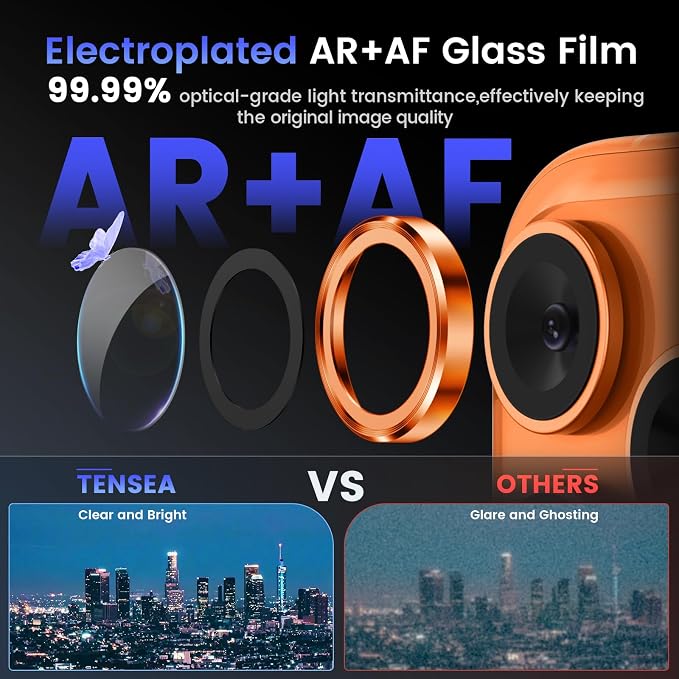 Tensea Camera Lens Protector Compatible for iPhone 17 Pro Max/17 Pro | Metal Aluminum Alloy Tempered Glass Cover Camera Screen Protector Accessories, Case Friendly - Image 3