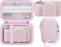 BOVKE Hard Case+Silicone Cover for Canon PowerShot SX740 Camera, Jelly Pink | SX740 SX730 Digital Camera Shockproof EVA Storage Bag & Soft Silicone Protective Case with Removable Lens Cover, Wrist Strap by BOVKE