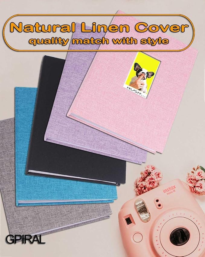 GPIRAL Mini Polaroid Photo Album Book 208 Vertical Photos - Linen 2x3 Photo Album Compatible with K-pop Photocards, Fujifilm Instax Mini Film 7s 8 9 11, Polaroid Snap/PIC 300, Zip Printer, Beige - Image 5