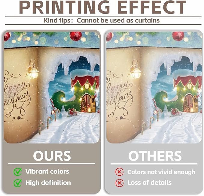 Merry Christmas Backdrop 9x6ft Fairy Tale Book Glitter Xmas Tree Candy Canes Winter Wonderland Photography Background Children Xmas Party Supplies Photo Booth Banner Props - Image 3