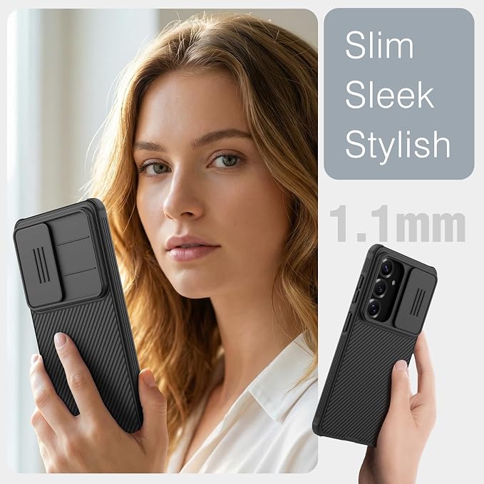 Nillkin for Samsung Galaxy S25 Case with Camera Cover, [Lens Protection] Mil-Grade Shockproof Protective Bumper Hard Cover Slim Phone Case for Galaxy S25 Cases 6.2'' Black - Image 5
