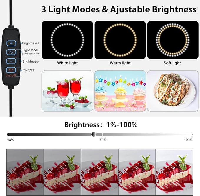 BENOISON Light Box Photography 16"x16" Portable Shooting Tent with 120 LEDs & 6 Backdrops for Jewelry Watches Cosmetics Food Photography - Image 6
