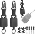 fantaseal 2-Pack Retractable Steel Rope CB Mic Hanger Holder Microphone Car Mount Lanyard Hook Mounting Kit-Rectangle by Fantaseal