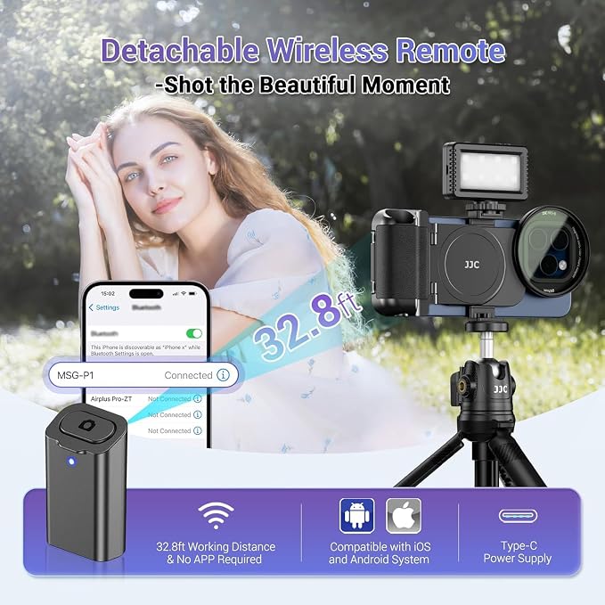 (1+1) 67mm Magnetic iPhone Lens Filter Mount + iPhone Snap Grip Set | Magnetic Filter Adapter for iPhone 16 15 14 Pro/Pro Max Plus w Cold Shoe & 1/4" Hole Pull-Out to Fit Pro Max Plus (No Filters - Image 2