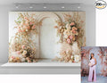Kate 7x5ft Spring Pink Flowers Backdrops for Photography Vintage | White Wall Background Children Birthday Party Decoration Backdrop by KateBackdropforPhotography