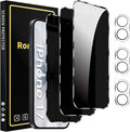 Romkasi 3 Pack Privacy Screen Protector for iPhone 17 6.3 Inch with 3 Pack Camera Lens Protector, Anti Spy Tempered Glass Film, Anti-Scratch, Touch Sensitive, Case Friendly by Unknown