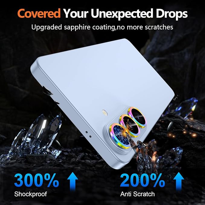 for Samsung Galaxy S26 Camera Lens Protector, Individual Metal Ring Tempered Glass Lens Cover, [Strong Adsorption] Scratch Resistant Ultra-Thin HD Clear Lens Cover, 1 Set-Colorful - Image 4