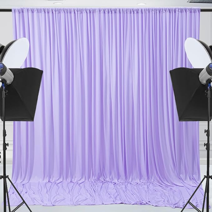 10x10ft Wrinkle Free Lavender Backdrop Curtain for Parties Soft Fabric Drapes Wedding Curtain Backdrop for Birthday Party Decorations Background for Photography 5x10ft,2 Panels - Image 2