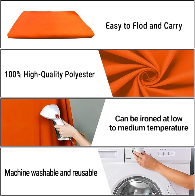 Orange Photography Backdrop for Photoshoot, Fabric 10x20ft | Polyester Studio Photo Backgrounds, Non Reflective, Easy to Hang, for Portrait Shoot, Product, Party Decor, Video Creation - Image 7