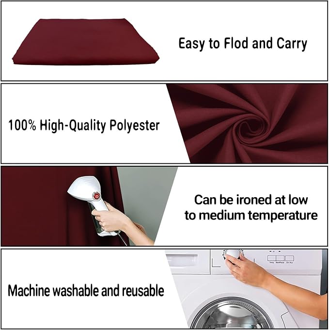Burgundy Photography Backdrop for Photoshoot, Fabric 5x7ft | Polyester Studio Photo Backgrounds, Non Reflective, Easy to Hang, for Portrait Shoot, Product, Party Decor, Video Creation - Image 7