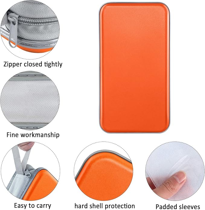 Siveit CD Case Holder, 80 Capacity CD/DVD Case Holders Wallet Hard Plastic CD DVD Disc Cases Storage Binder for Car Home Office Travel (Orange) - Image 2