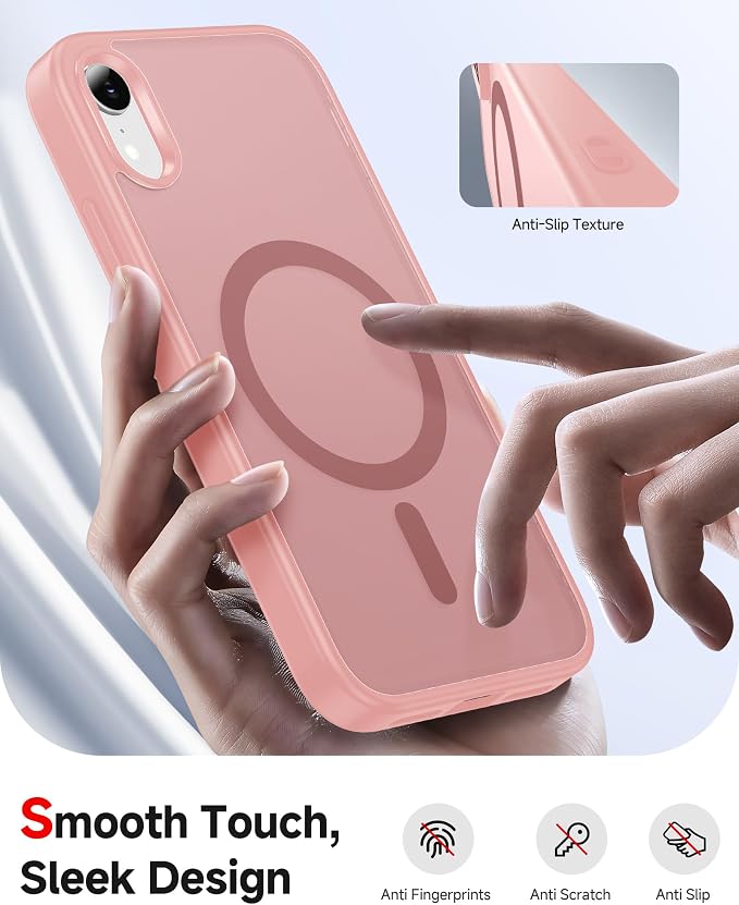 LeYi for iPhone-XR Phone Case Pink with Screen Protector X2 + Camera Cover X2:[ MagSafe Compatible] Magnetic Cases for i Phone 10 iphoneXR Slim Matte Military Grade Protective Funda para 10XR, Pink - Image 4