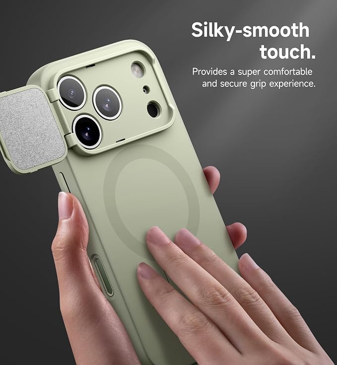 SURITCH for iPhone 17 Pro Max Case with Camera Control Cover, Camera Cover and Adjustable Kickstand, Compatible with MagSafe, Shockproof Bumper Protective Cases 6.9 Inch, Green - Image 8