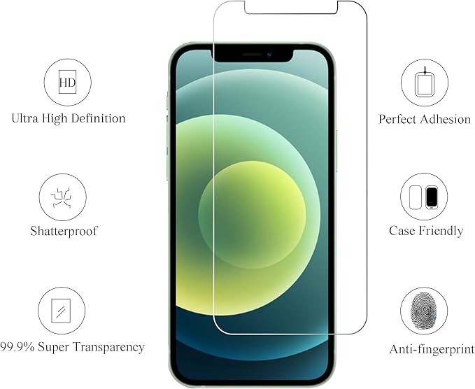 Ailun 3 Pack Screen Protector for iPhone 12 / iPhone 12 Pro, Tempered Glass | 6.1 Inch, Case Friendly, HD - Image 2