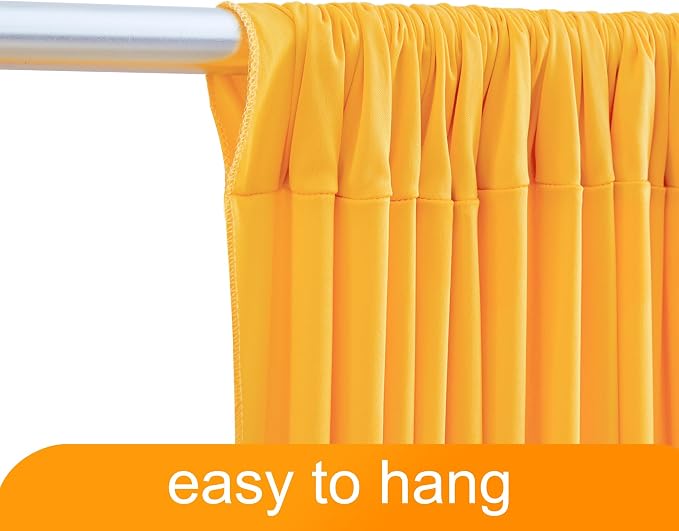 4 Panels Marigold Backdrop Curtain for Parties Wrinkle Free Photo Curtains Backdrop Drapes Fabric Decoration for Wedding Birthday Party Baby Shower 20ft(W) x 10ft(H) - Image 7