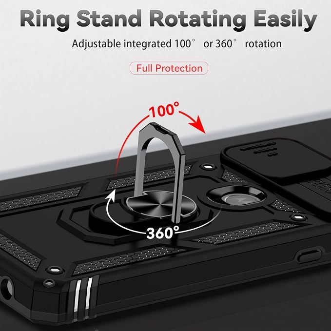 for Moto One 5G Ace Case Moto G 5G(2020) Case,with Nano Explosion-Proof Film[2 Pack], Military Grade Shockproof with Kickstand Protective Case for Motorola Moto One 5G Ace,Inky - Image 5