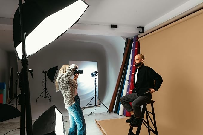 Denny Mfg Seamless Paper Backdrop for Photoshoot, Khaki, 53 in x 36 ft | Backdrop Roll, Matte Finish for Portraits, Product Photos and Video Shoots, Includes Free Roll Gaffer Tape (2 in x 13 ft) - Image 4