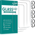 3+3 Pack Glass Screen Protector for iPhone 16, 6.1 Inch | Camera Lens Protector, HD Clear Tempered Glass Film, Anti-Scratch, Bubble Free, Case-friendly by AVOAR