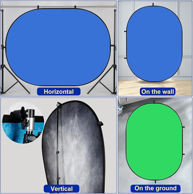 Kate Collapsible Pop-Up Blue Green Backdrop for Self-Tape Auditions 588 | Collapsible Backdrop 5'x6.5'Blue Green Portable Photography Background for Self-Tape Auditions, Professional Headshots - Image 4