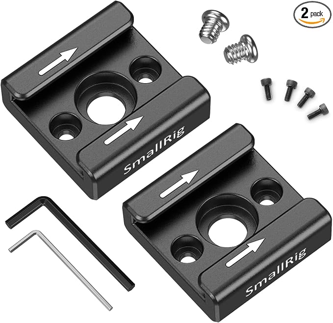 SmallRig Cold Shoe Mount (2pcs Pack) with 1/4"-20 Thread for Camera Cage Flash LED Monitor Microphone - 2060 | with 1/4"-20 Thread, for Camera Cage Flash LED Monitor Microphone by SmallRig