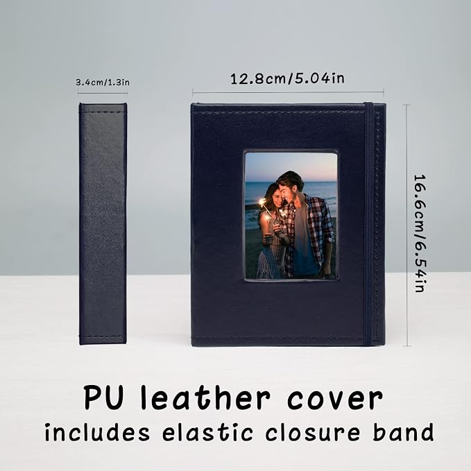 Small Photo Album 4x6, Pack of 2 Leather Photo Book, Each Mini 26-Page Album Holds 52 Photos, Art Presentation Folder for Postcards & Picture Storage - Image 4