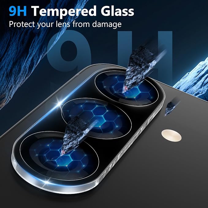 YWXTW 3 Pack Camera Lens Protector for Samsung Galaxy S26 Plus 6.7 Inch, 9H Tempered Glass Ultra HD [No Impact on Night Shots] S26 Plus Lens Protector, Anti-Scratch No Bubbles - Image 4