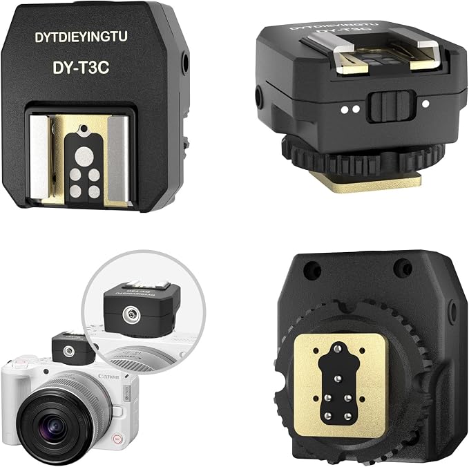 DY-T3C for Canon Camera Flash Hot Shoe Adapter Mount Top-Mounted Expansion Accessory: Multi-Flash synchronous Shooting with Cable Converter (DY-T3C 1PCS + PC Cable 1PCS) - Image 9