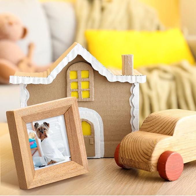 Halloscume 12 Pcs Dollhouse Picture Frames 1:12 Scale Miniature Picture Frames for Dollhouse Small Photo Frame Mini Wooden Dollhouses Accessories Mini House Decoration Simulation (Small) - Image 7