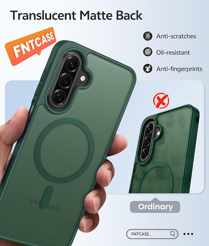 FNTCASE for Galaxy A17/A16 5G Phone Case, Fit for Magsafe, Screen Protector | Translucent Matte, 14FT Military Grade Drop Protection, Slim Shockproof Protective, for Samsung A 17 A 16 Cover, Green - Image 6