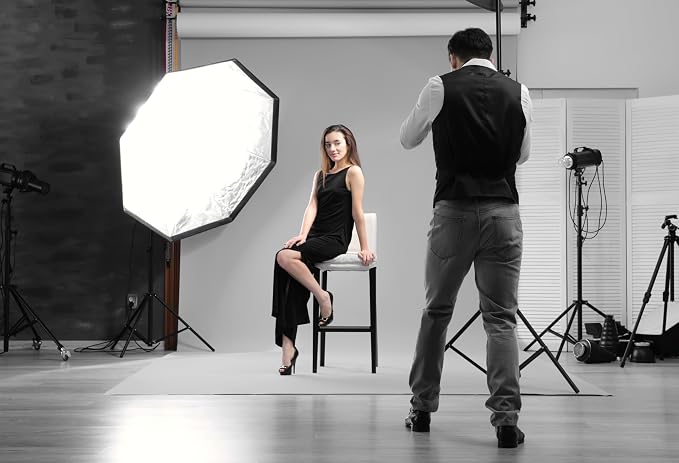 Denny Mfg Seamless Paper Backdrop for Photoshoot, Oyster Grey, 107in x 36ft | Backdrop Roll, Matte Finish for Portraits, Product Photos and Video Shoots, Includes Free Roll Gaffer Tape (2 in x 13 ft) - Image 3
