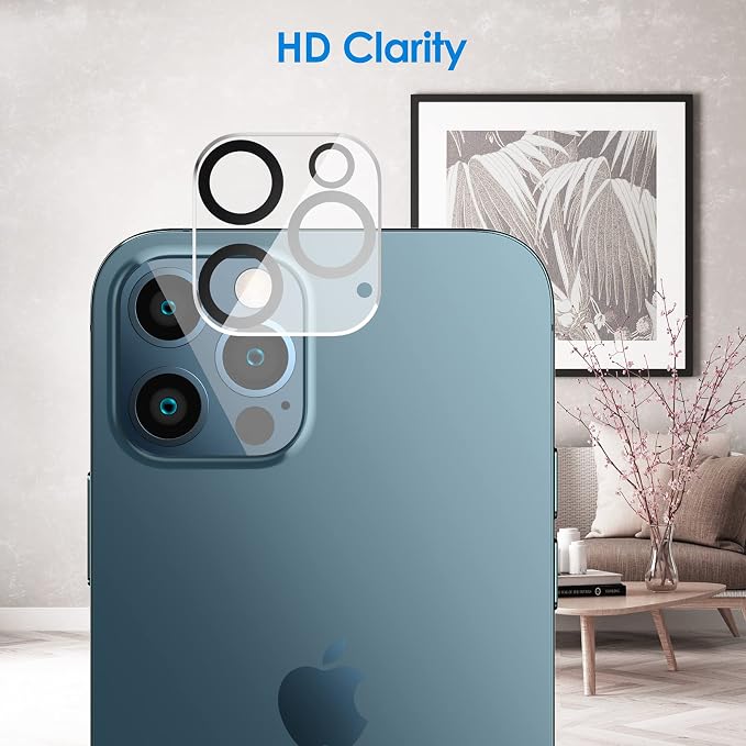 JETech Privacy Screen Protector for iPhone 12 Pro, 2+2 Pack | with Camera Lens Protector, Anti-Spy 9H Tempered Glass, Fingerprint ID Compatible - Image 3
