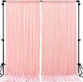 8ftx10ft Wrinkle Free Blush Pink Backdrop Curtain - 10 Feet Photography Backdrop Drapes, Silky Polyester Back Drop Cloth for Wedding Baby Shower Balloon Arch Background by Unknown