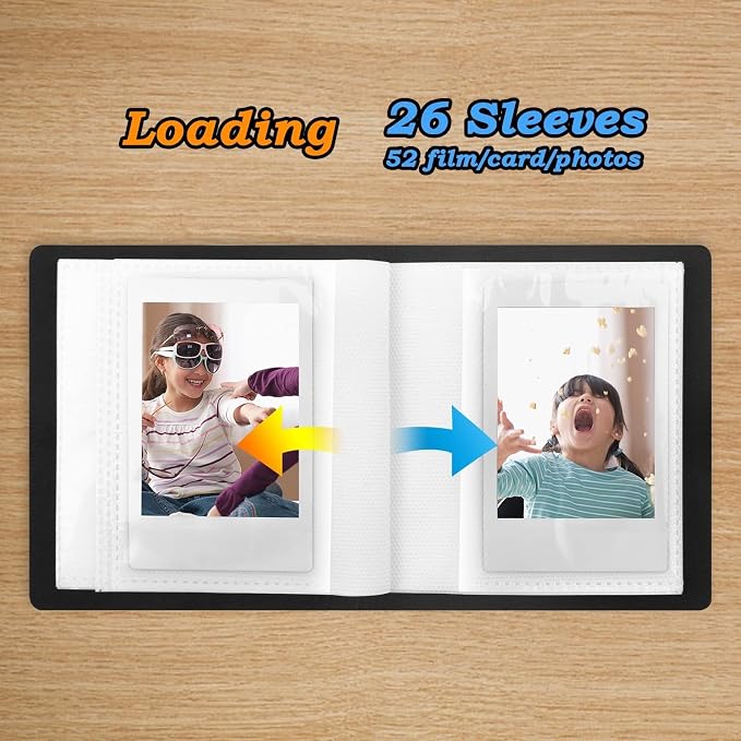 Ruibytree 52 Pockets Small Photo Album 2x3 for Instax Mini, Black, 1 Pack | Pocket-Size, PU Leather Cover, Snap Closure, Acid-Free Pages, Fits Polaroid Hi-Print 2x3, Kodak Mini Prints & ZINK Photos - Image 5