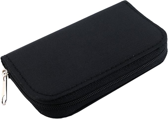 2PACK Memory Card Case, Suitable for SDHC, Micro SD, Mini SD, CF Cards, Card Holder Bag Wallet for Media Storage (Black+Black) - Image 2